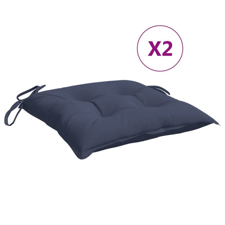 Vidaxx coussins de chaise 2 pcs 40x40x7 cm tissu oxford bleu marine