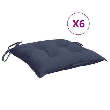 Vidaxx coussins de chaise 6 pcs 40x40x7 cm tissu oxford bleu marine