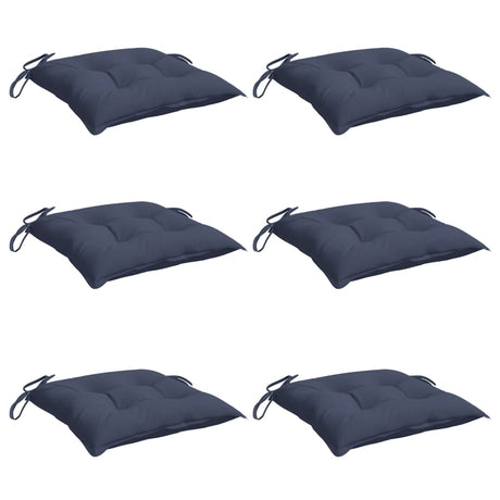 Vidaxx coussins de chaise 6 pcs 40x40x7 cm tissu oxford bleu marine