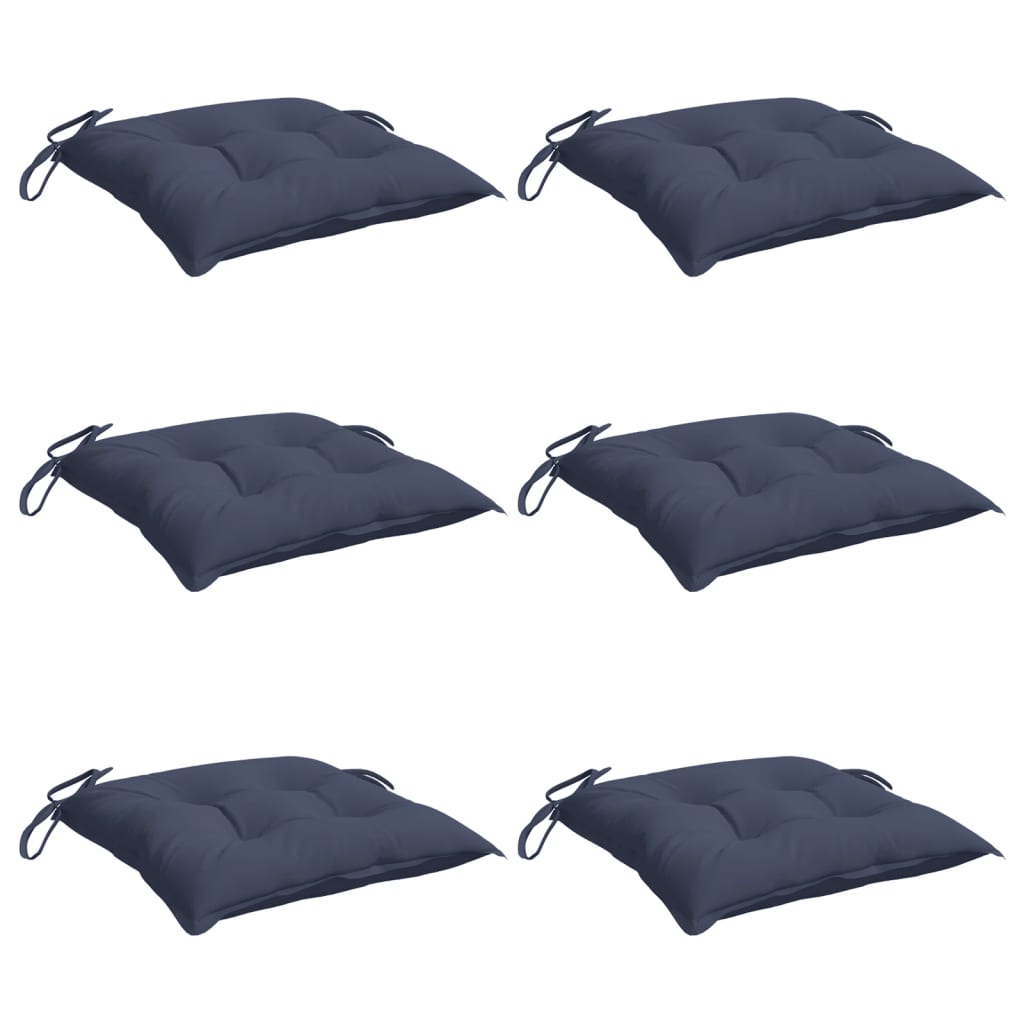 Vidaxl Chair cushions 6 pcs 40x40x7 cm Oxford fabric marine blue