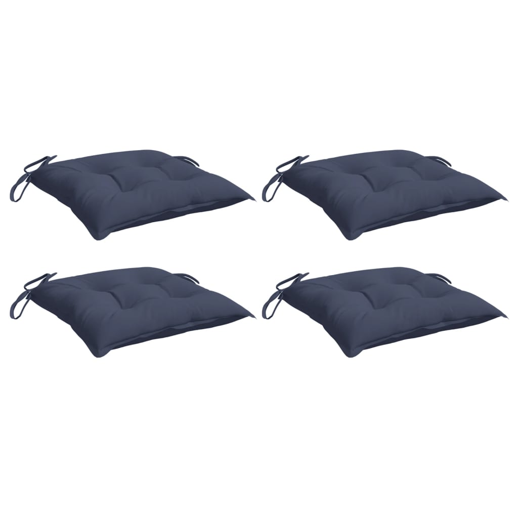 Coussins de chaise vidaxl 4 ST 50x50x7 cm Oxford tissu marin bleu