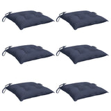VidaXL coussins de chaise 6 pcs 50x50x7 cm tissu oxford bleu marine