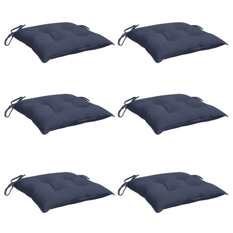 VidaXL coussins de chaise 6 pcs 50x50x7 cm tissu oxford bleu marine