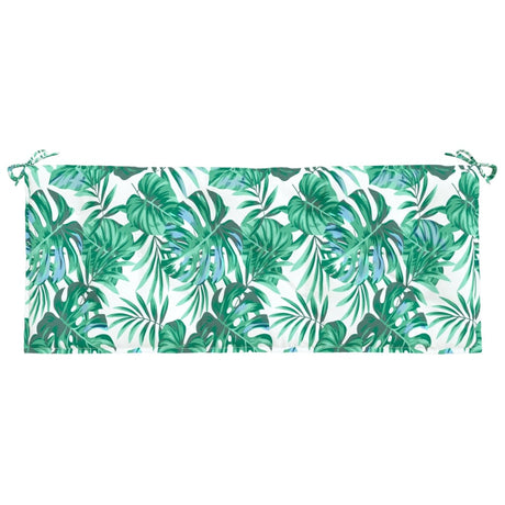 VidaXL coussin de banc de jardin 120x50x7 cm tissu oxford motif feuille