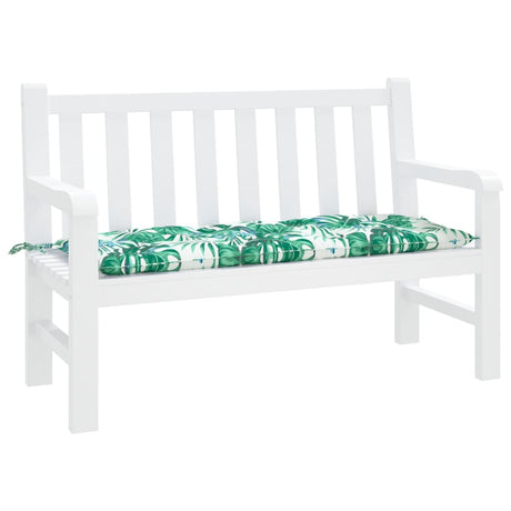 VidaXL coussin de banc de jardin 120x50x7 cm tissu oxford motif feuille