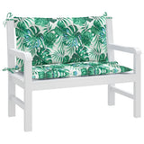 Vidaxl Garden Bench Cushions 2 PCS Patrón de hoja de 100x50x7 CM Oxford Fabric