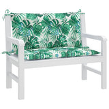 Vidaxx coussins de banc de jardin 2 pcs motif feuille 100x50x7 cm tissu oxford
