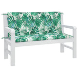 Vidaxx coussins de banc de jardin 2 pcs motif feuille 120x50x7 cm tissu oxford