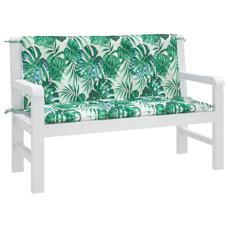Vidaxx coussins de banc de jardin 2 pcs motif feuille 120x50x7 cm tissu oxford