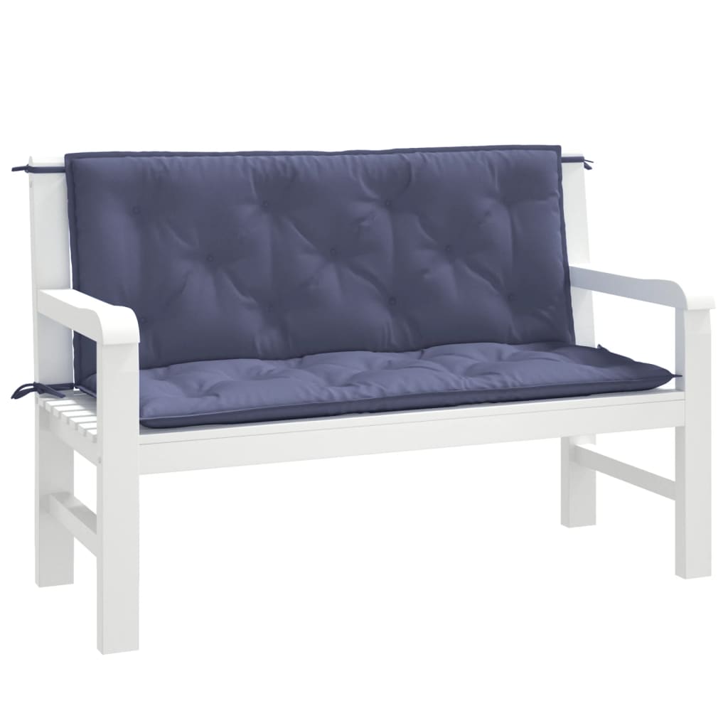 Vidaxx coussins de banc de jardin 2 pcs 120x50x7 cm tissu oxford bleu marine