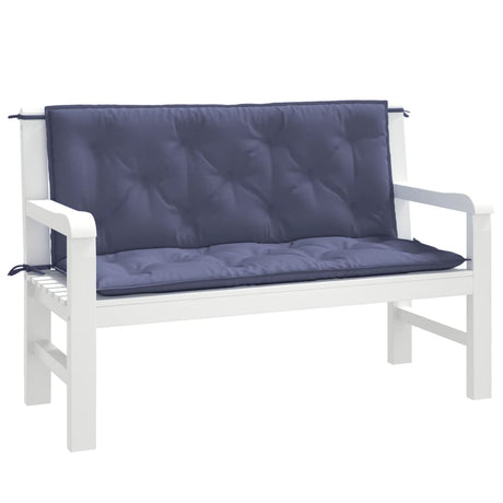 Vidaxx coussins de banc de jardin 2 pcs 120x50x7 cm tissu oxford bleu marine