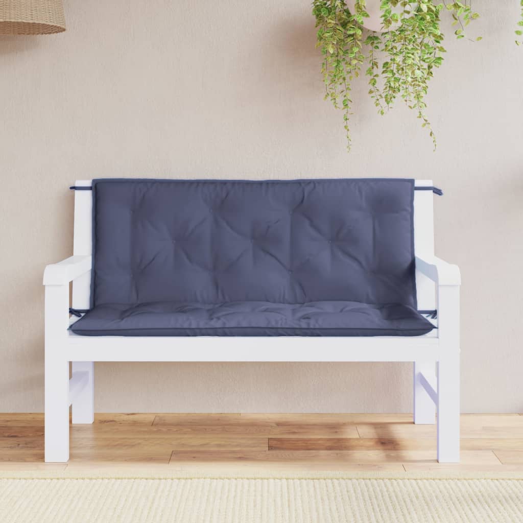 Vidaxx coussins de banc de jardin 2 pcs 120x50x7 cm tissu oxford bleu marine