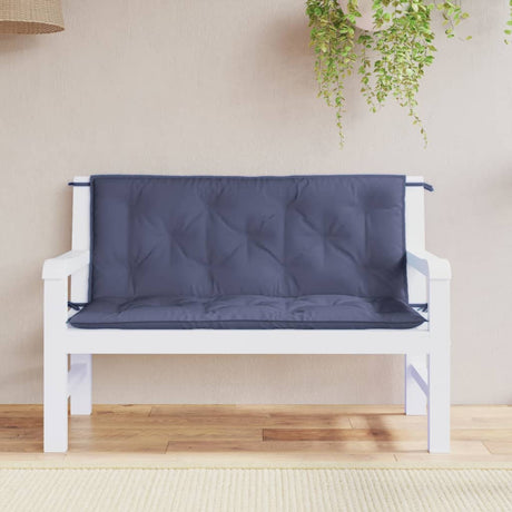 Vidaxx coussins de banc de jardin 2 pcs 120x50x7 cm tissu oxford bleu marine