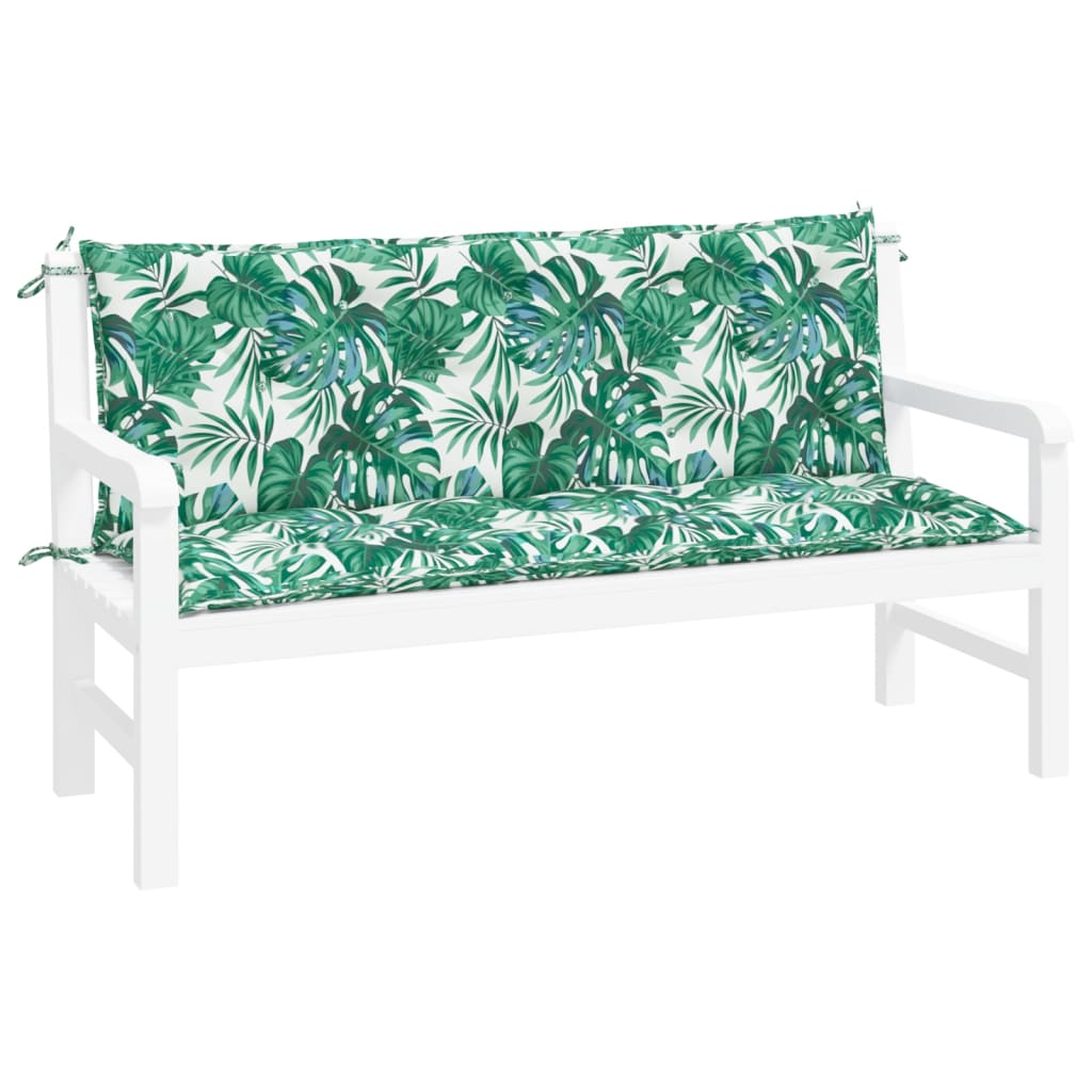 Vidaxl Garden Bench Puter 2 St 150x50x7 cm Oxford Fabric Leaf Pattern