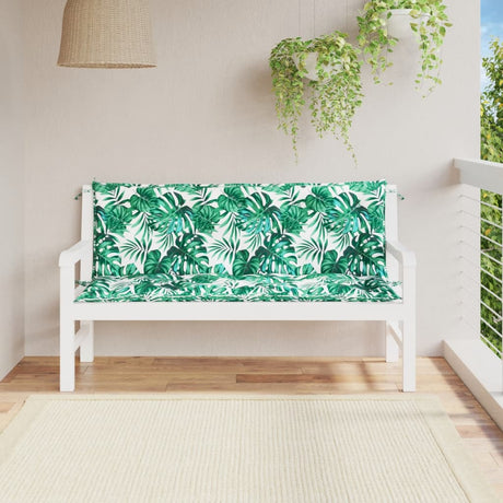 Vidaxx coussins de banc de jardin 2 pcs 150x50x7 cm tissu oxford motif feuille