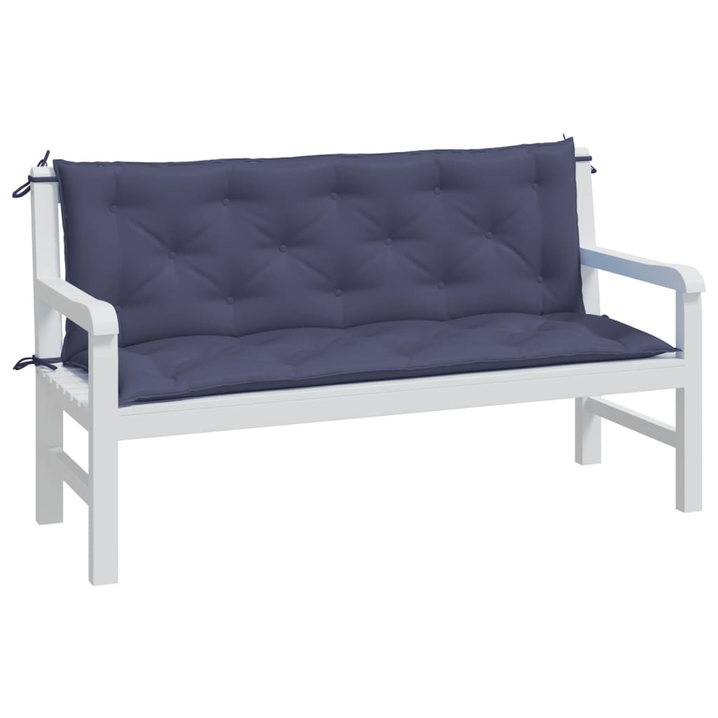 Vidaxl Garden Bench Puter 2 St 150x50x7 cm Oxford Fabric Marine Blue