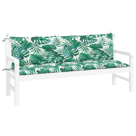 Vidaxx coussins de banc de jardin 2 pcs 180x50x7 cm tissu oxford motif feuille
