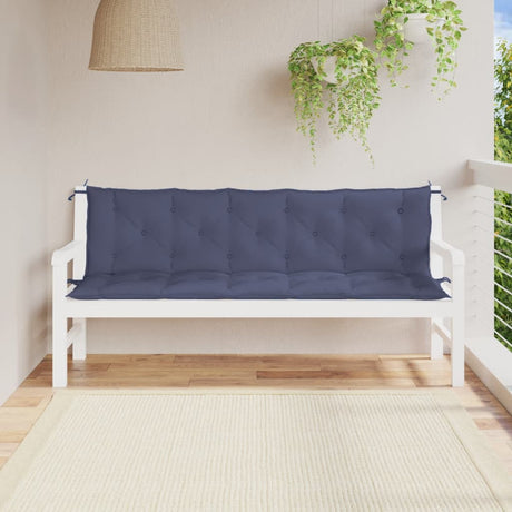Vidaxx coussins de banc de jardin 2 pcs 180x50x7 cm tissu oxford bleu marine