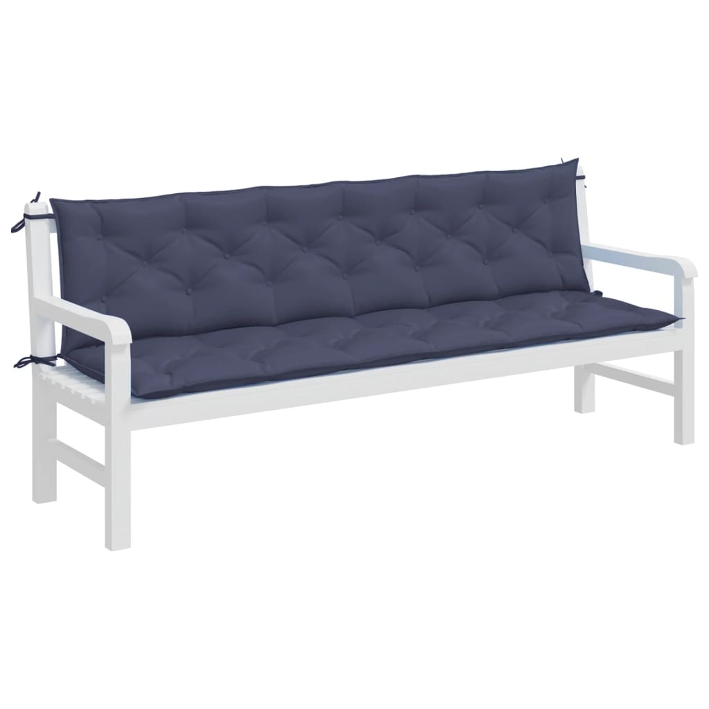 Vidaxl Garden Bench Puder 2 St 200x50x7 cm Oxford Fabric Marine Blue