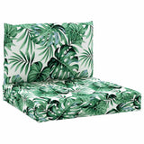 VidaXL coussins de palette 2 pcs tissu motif feuille