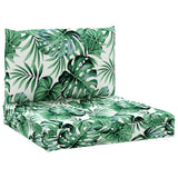 Vidaxl Pallet cushions 2 st fabric leaf pattern