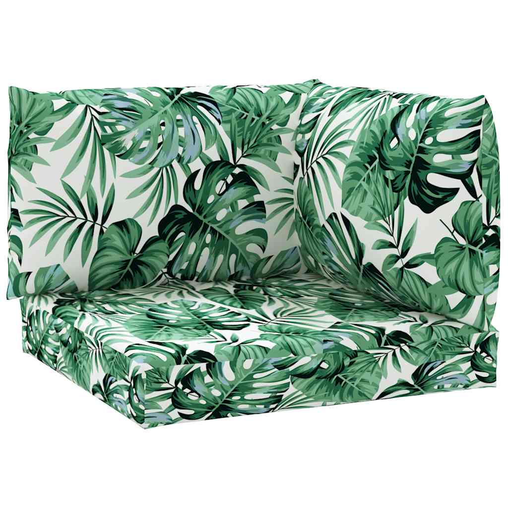 VidaXL coussins de palette 3 pcs tissu oxford motif feuille