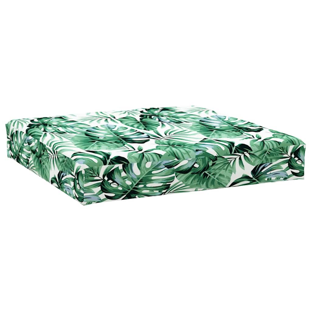 VidaXL coussin palette motif feuille 60x60x9,5 cm tissu oxford