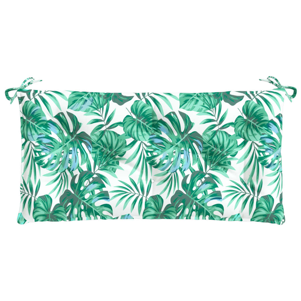 Vidaxl Garden Banch Cushion 110x50x7 cm Modello di foglie in tessuto Oxford