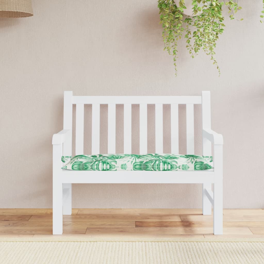 Vidaxl Garden Bench Cushion 110x50x7 CM Oxford Fabric Leaf Mönster