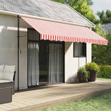 VidaXL toile de remplacement pour auvent rayé 4x3 m rouge et blanc