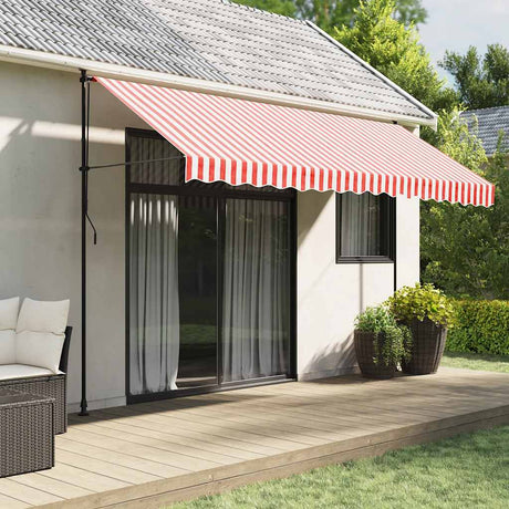 VidaXL toile de remplacement pour auvent rayé 4x3 m rouge et blanc