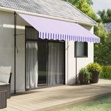 VidaXL tissu de remplacement pour jupe d'auvent rayé 3 m bleu et blanc