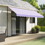 Vidaxx tissu de remplacement pour jupe d'auvent rayé 4 m bleu et blanc