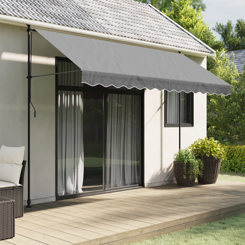 Vidaxx tissu de remplacement pour jupe d'auvent rayé 3,5 m anthracite