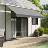 Vidaxx tissu de remplacement pour jupe d'auvent rayé 3,5 m anthracite