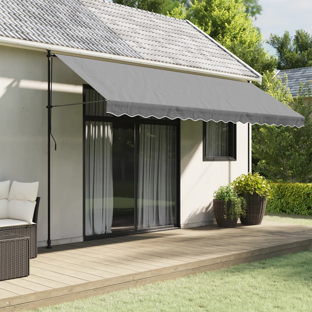 Vidaxx tissu de remplacement pour jupe d'auvent rayé 4,5 m anthracite