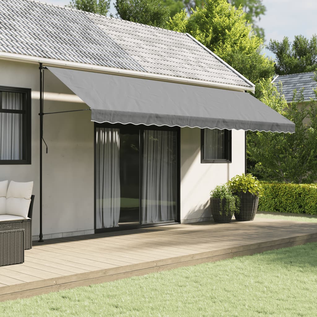 Vidaxx tissu de remplacement pour jupe d'auvent rayé 5 m anthracite