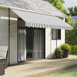 Vidaxx tissu de remplacement pour jupe d'auvent rayé 3,5 m anthracite et blanc