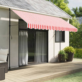 Vidaxx tissu de remplacement pour jupe d'auvent rayé 3,5 m rouge et blanc