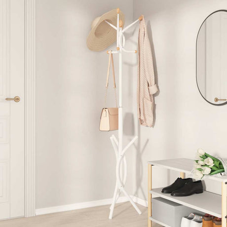 VidaXL porte-manteau 176 cm fer enduit de poudre blanc
