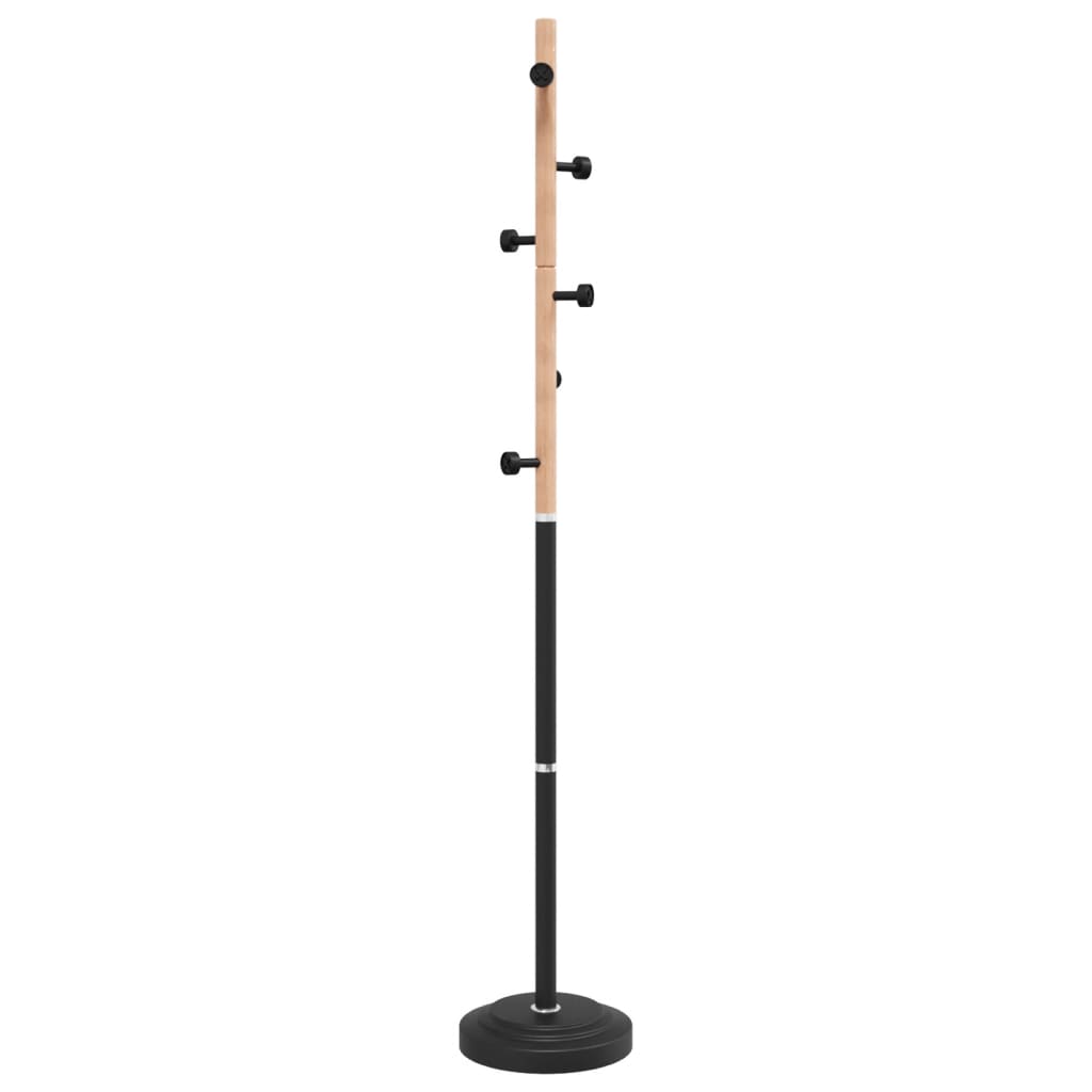 Vidaxl Mantel Rack 177 cm puder -koated Eisen Schwaarz