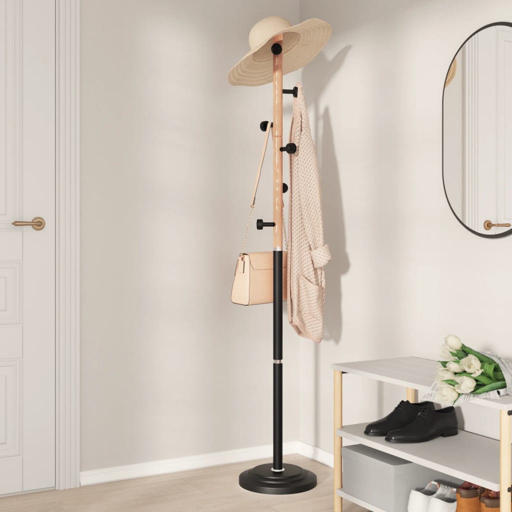VidaXL porte-manteau 177 cm fer enduit de poudre noir