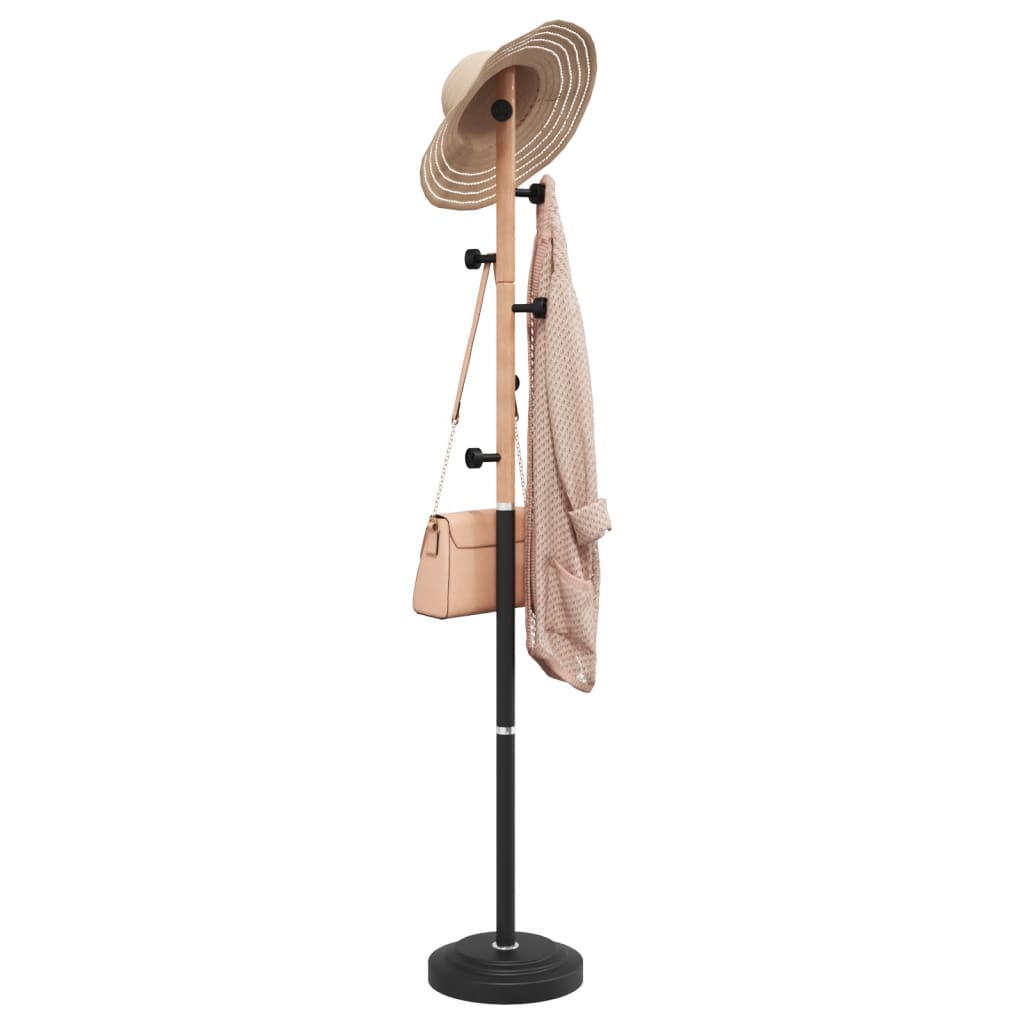 VidaXL porte-manteau 177 cm fer enduit de poudre noir