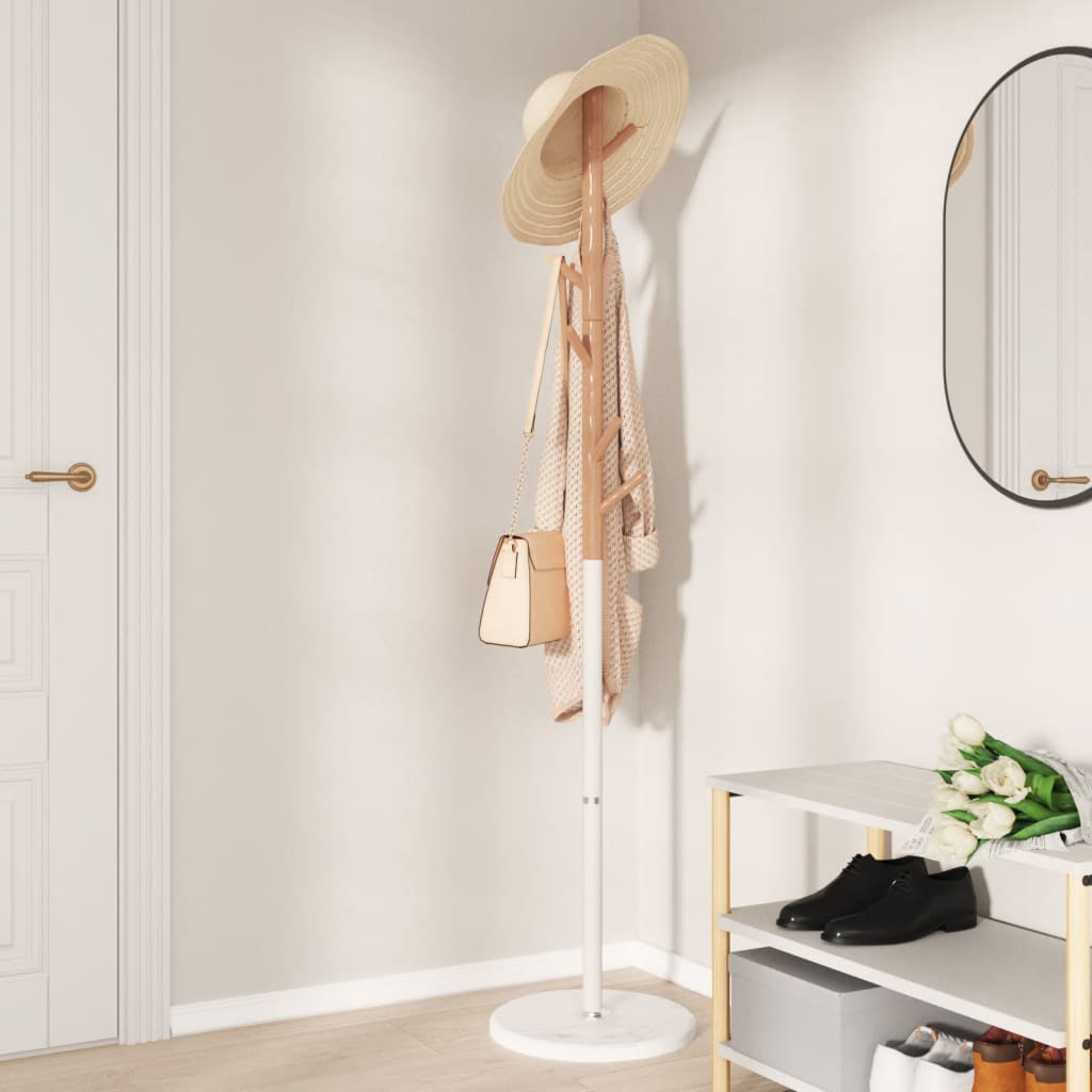 VidaXL porte-manteau 172 cm fer enduit de poudre blanc