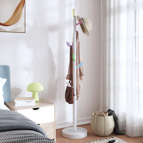 VidaXL porte-manteau 172 cm fer enduit de poudre blanc