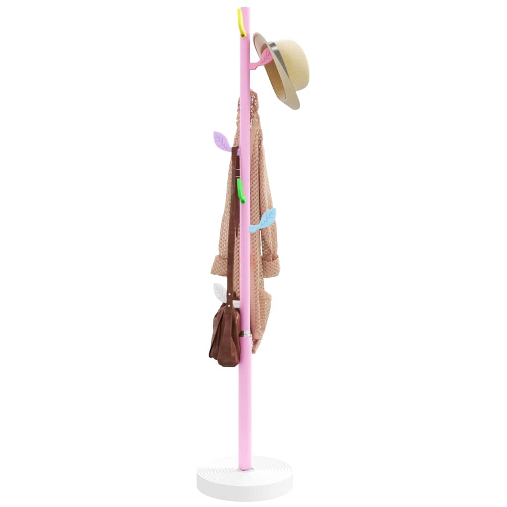 VidaXL porte-manteau 172 cm fer enduit de poudre rose