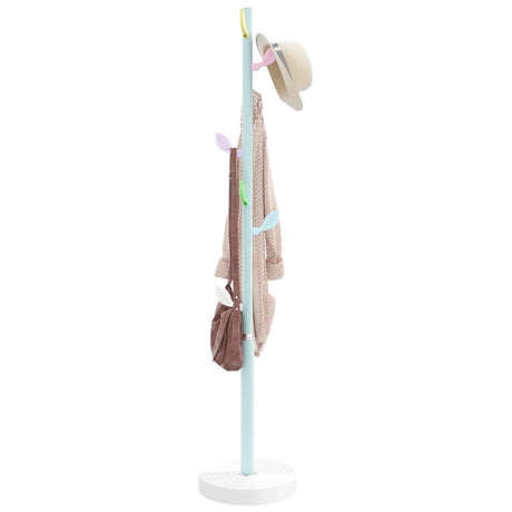 VidaXL porte-manteau 172 cm fer enduit de poudre bleu