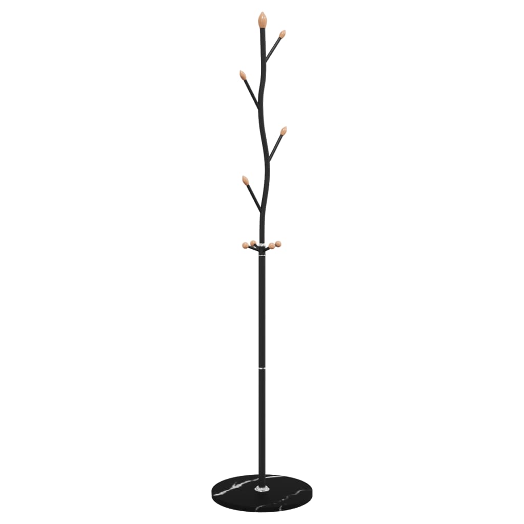 VidaXL porte-manteau 177 cm fer enduit de poudre noir