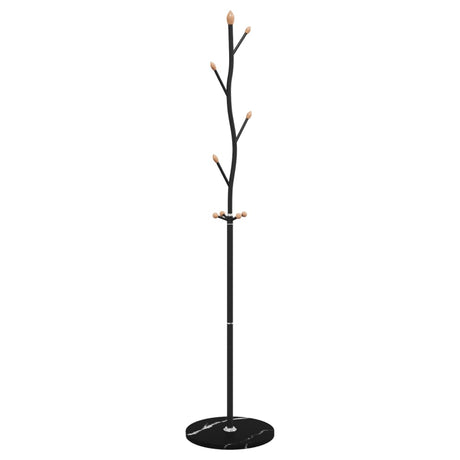 VidaXL porte-manteau 177 cm fer enduit de poudre noir