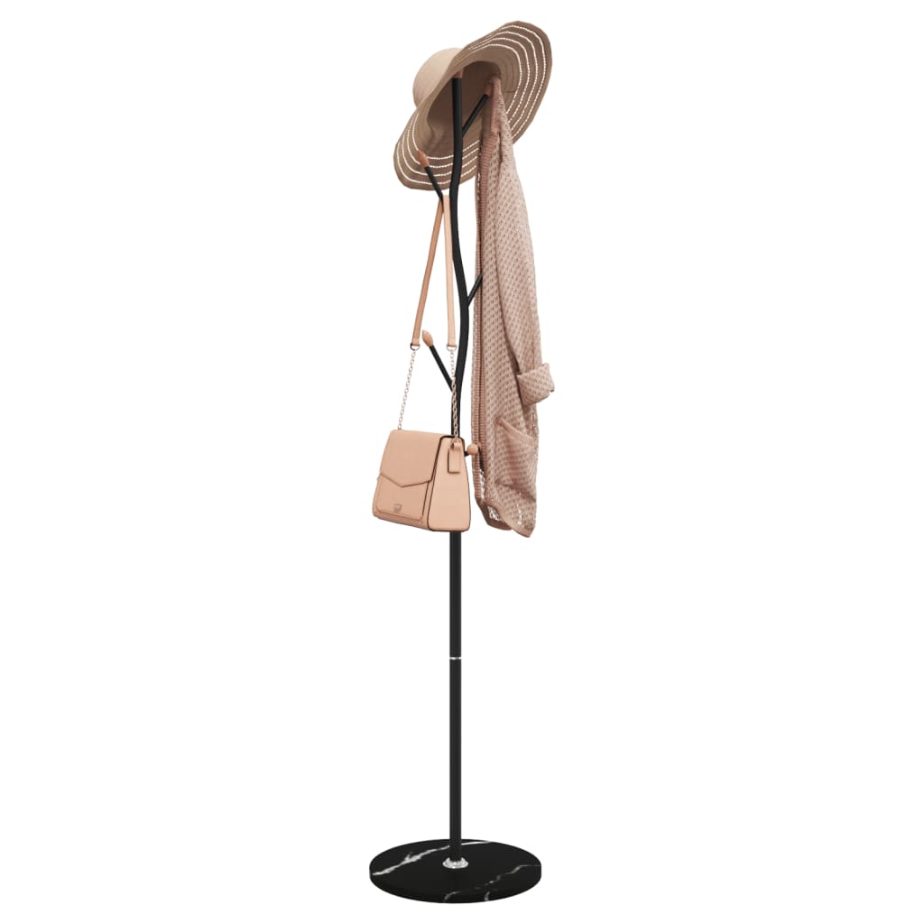 Vidaxl Coat Rack 177 cm pulverlakkert jern svart